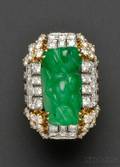 Jadeite and Diamond Ring