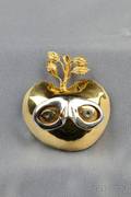 Whimsical 14kt Bicolor Gold PendantBrooch Eric deKolb