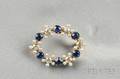 Edwardian 14kt Gold Sapphire and Seed Pearl Brooch