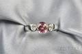 Platinum Pink Sapphire and Diamond Ring