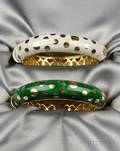 Pair of 18kt Gold and Enamel Bracelets Piccini
