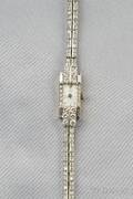 Ladys 14kt White Gold and Diamond Wristwatch