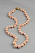 Carved Chinese Coral Bead Necklace