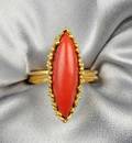 18kt Gold and Coral Ring