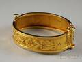 Etruscanstyle 14kt Gold Bangle Bracelet
