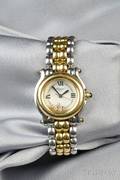 Ladys Stainless Steel and 18kt Gold Happy Sport Wristwatch Chopard