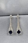 18kt White Gold Sapphire and Diamond Earpendants