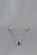 Platinum Sapphire and Diamond Diamonds by the Yard Necklace Elsa Peretti Tiffa