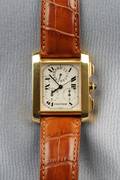 18kt Gold Tank Francaise Chronograph Wristwatch Cartier