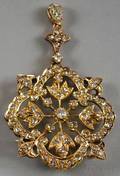 18kt Gold and Diamond PendantBrooch