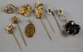 Group of Mostly Gold Art Nouveau Jewelry