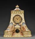 JC Brown Iron Front Circus Tent Shelf Clock