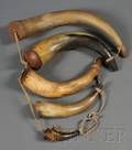 Group of Five Powder Horns