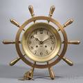 Brass Ships Wheel Clock by Chelsea