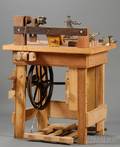 Oak and Walnut Foot Treadle Lathe