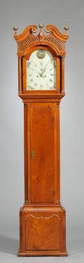 Cherry Case Chippendale Tall Clock