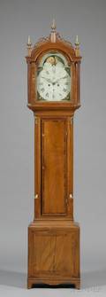 Federal Mahogany Inlaid Tall Clock by Simon Willard