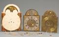Three Tall Clock Dials and Cast Brass Dial Spandrels