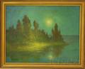 Karl Emil Termohlen DanishAmerican 18631938 The Banks of a Lake by Moonlight