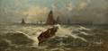 Sidney Yates Johnson British fl19011910 Dory in Rough Surf