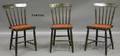 Set of Six Painted and Stencildecorated Wooden Side Chairs