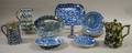 Fourteen Pieces of Blue and White Spongeware