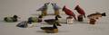 Ten Kent Miniature Carved and Painted Wooden Decoy Bird and Fish Figures