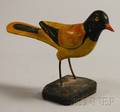 Folk Painted Composition Bird Figure on a Stand