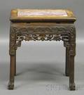 Chinese Export Marbleinset Carved Hardwood Stand