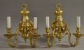 Pair of Baroquestyle Brass Twolight Wall Sconces