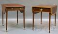 Two Inlaid Mahogany Dropleaf Pembroke Tables with End Drawers