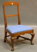 Queen Annestyle Carved Walnut Side Chair with Upholstered Slip Seat