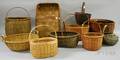 Ten Assorted Woven Splint Baskets