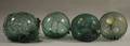 Four Aqua Blown Glass Fishing Net Floats