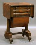 Classical Mahogany Veneer Dropleaf Threedrawer Sewing Table