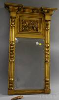 Federal Giltwood Tabernacle Mirror with Carved Cornucopia Tablet