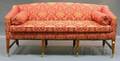 Country Chippendale Damaskupholstered Cherry Sofa
