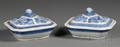 Pair of Rectangular Fitzhugh Covered Porcelain Serving Dishes