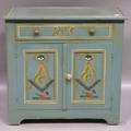 Martha and Ralph Cahoon Polychrome Painted and Masonicdecorated Pine Commode