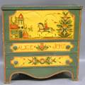 Martha and Ralph Cahoon Polychrome Paintdecorated Pine Blanket Chest over Two Long Drawers