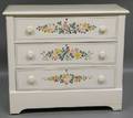 Martha and Ralph Cahoon Polychrome Paintdecorated Pine Threedrawer Chest