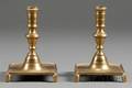 Pair of Early Brass Candlesticks
