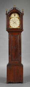 Federal Mahogany Tall Clock by Abel Hutchins