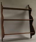 Walnut Threetier Hanging Wall Shelf