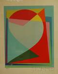 Lot of Two Untitled Abstract Color Lithographs by Michiel Gloeckner American 19151989