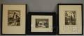 American School 20th Century Lot of Three Woodcuts signed R A Botsford Landscape Lighthouse