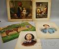 American School 19th20th Century Lot of Five Portraits Including Turk and Child