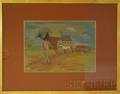 Herman Maril American 19081986 Landscape with Horsedrawn Wagon and Walking Man with Rake
