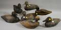 Seven Carved and Painted Wooden Working Duck Decoys