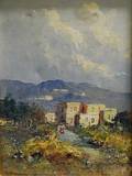 Ilgo Maresca Italian b 1900 View of Houses on a Hillside